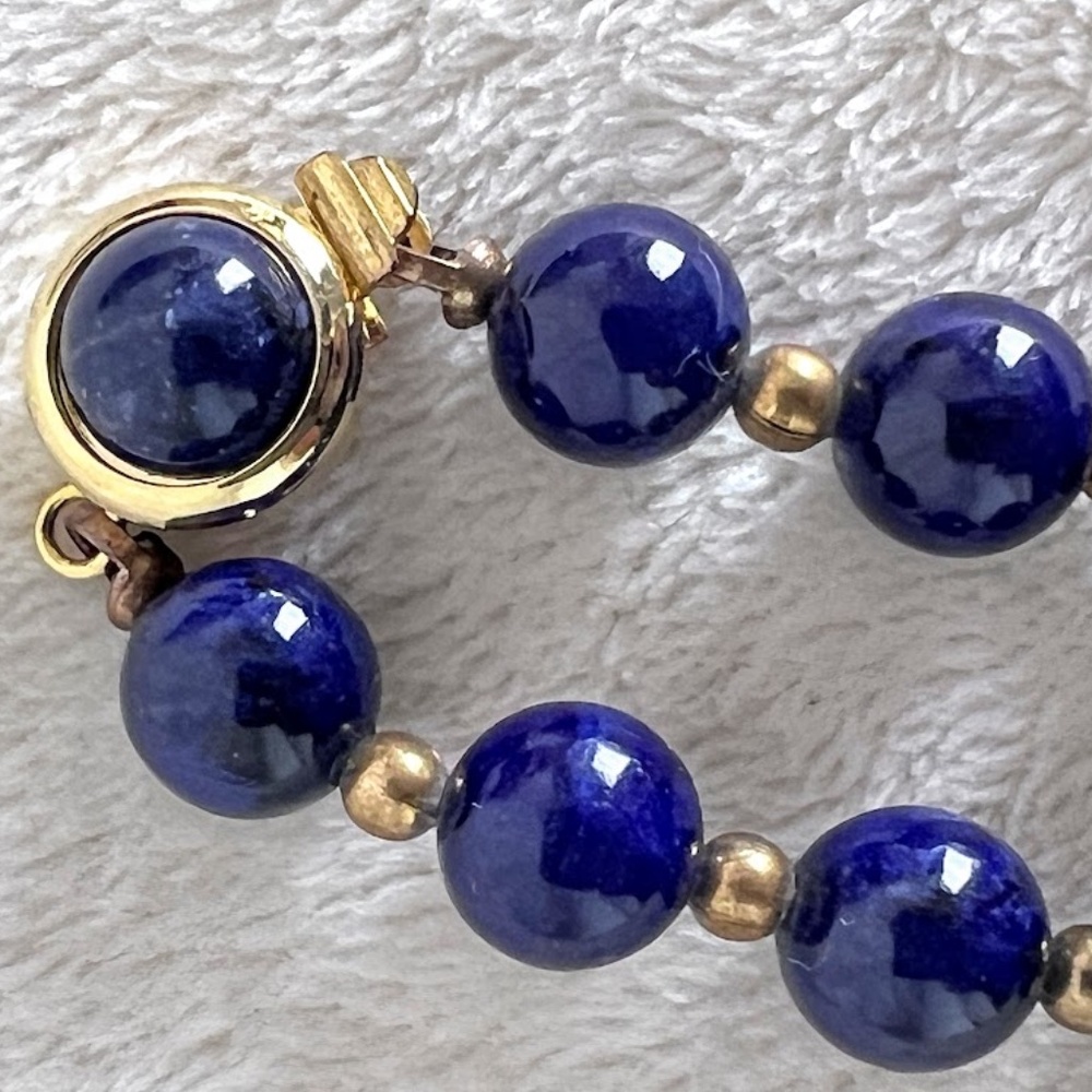 Classic Blue Beaded Necklace - Picture 3 of 9
